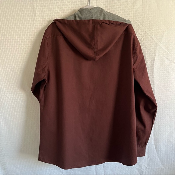 Molokai Surf Co. NWT Hooded Button Up Shirt Jacket Maroon Color Size XL - Picture 2 of 13